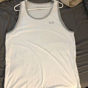 Men’s XL gray and white Under Armour tank top
